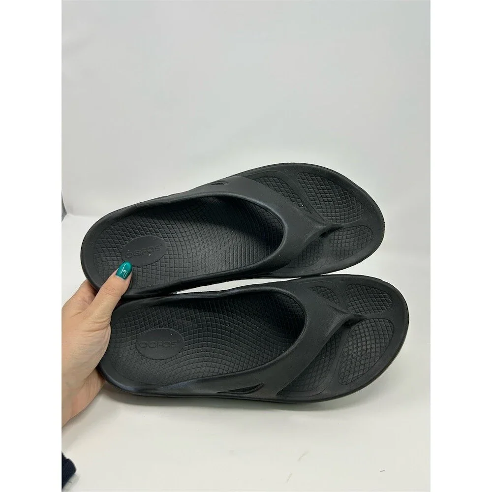 OOFOS OOriginal Recovery Flip Flops Sandals Black Unisex Comfort Size 13
